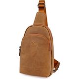 Kangaroo Kıngdom Hakiki Deri Crazy Horse Kum Erkek Body Bag Sırt Çantası 8155-ZKU - 18cm x 29cm x 7cm