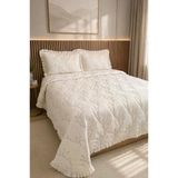 Kanima Elyaf Dolgulu Çift Kişilik 230X250 Cm Yatak Örtüsü Pudra
