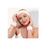 KANİNCHEN Süper Soft Spa Takımı 2 Adet Yüz Yıkama Bilekliği Ve Elastik Saç Bandı Sporcu Spa Bileklik 3'lü Set