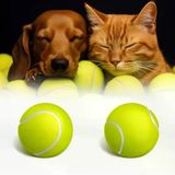 Kanji 2'li Kedi Köpek Tenis Topu | 7.5 cm Orta Boy Dayanıklı Evcil Hayvan Oyuncağı | Diş Dostu, Suda Batmaz, Eğitim ve Oyun Topu | İç-Dış Mekan, Parlak Renkli