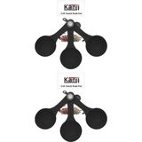 Kanji 6'lı Siyah Ölçü Kaşığı Seti (2 x 3’lü Takım) – 30 ml Plastik Gıda Ölçüm Kaşığı – Kahve, Mama, Baharat ve Toz Karışımlar İçin Gıda Temasına Uygun Pratik Plastik Kaşık