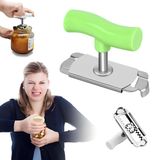 Kanji Pratik Kavanoz ve Şişe Kapak Açacağı - Yeşil – Paslanmaz Çelik, Ayarlanabilir, Ergonomik Tutma Saplı