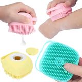Kanji Silikon Masajlı Duş Fırçası – Şampuan Hazneli Vücut ve El Temizleme Scrubber | Yumuşak Silikon Banyo Masaj Kesesi