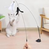 Kanji Vantuzlu Tüylü Zilli Olta Kedi Oyuncağı – 2 Oltalı, Esnek Yaylı, Avcılık İçgüdülerini Geliştiren, Kediler İçin Eğlenceli Ve Da