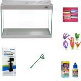 Kanki Pet 35 cm KP3518 Beyaz Renkli Kapaklı Akvaryum Hazır Set ( 12 Litre )