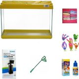 Kanki Pet 35 cm KP3518 Sarı Renkli Kapaklı Akvaryum Hazır Set ( 12 Litre )