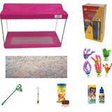 Kanki Pet 50 Cm KP5018 Pembe Renkli Kapaklı Akvaryum Hazır Set ( 26 Litre )
