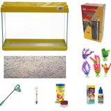 Kanki Pet 50 cm KP5018 Sarı Renkli Kapaklı Akvaryum Hazır Set ( 26 Litre )