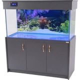 Kanki Pet Antrasit Gri Mdf Mobilyalı Lüks LED Aydınlatmalı Akvaryum (120X50X60 Cm) - Antrasit - Gri