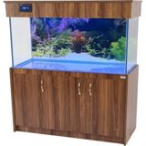 Kanki Pet Ceviz Mdf Mobilyalı Lüks LED Aydınlatmalı Akvaryum (120X50X60 Cm)