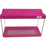 Kanki Pet KP3018 Renkli Kapak Mini Akvaryum Pembe 30 CM