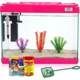 Kanki Pet KP5018 50 cm Hazır Set Akvaryum 26 Litre Pembe Full Ekipman