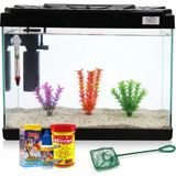Kanki Pet Siyah Renkli 50 cm KP5018 Kapaklı Akvaryum Hazır Set 26 lt 4 mm Cam