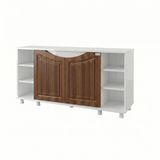 Kanki Pet WESTERN 12050-BCV1 Akvaryum Sehpası 120x50x69 cm Beyaz - İtalyan Ceviz Vakum Kapak