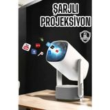 Kanonik Education Akıllı Projeksiyon Powerbankli Taşınabilir Sinema Projektörü 4k HD Kaliteli