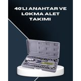 Kanonik Education Dayanıklı Karbon Çelik 40 Parça Lokma ve Cırcır Anahtar Seti - Renkli
