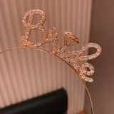 Kanonik Education Rose Gold Renkli Taşlı “Bride” Gelin Tacı