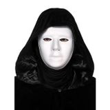 Kanonik Education Siyah Kapüşonlu 120 cm Pelerin ve Beyaz Boyanabilir Tam Yüz Maske