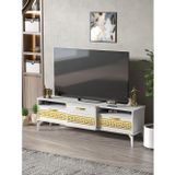 Kanonik Education Tv Sehpası Tv Ünitesi Vera Atlantik Çam Antrasit Gold Çizgili 5050