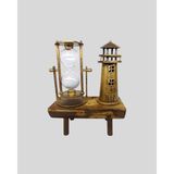 Kanonik Education Vintage Kum Saati + Deniz Feneri Modeli – Ahşap Gövdeli Masa Üstü Dekor - Renkli