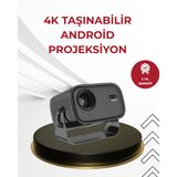 Kanonik Education WiFi 6 ve Bluetooth 5 Bağlantılı Taşınabilir Projeksiyon Makinesi