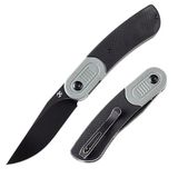 KANSEPT Reverie | Gri ve Siyah G10 Sap | Siyah Taş Yıkama 154CM Çelik Çakı | T2025B1