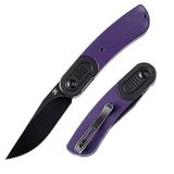 KANSEPT Reverie | Siyah ve Mor G10 Sap | Siyah Taş Yıkama 154CM Çelik Çakı | T2025B5