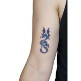 Kantlı Dragon Yarı Kalıcı El boyun Bilek için aylık Geçici Dövme 12x7 cm