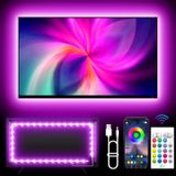 KANTUTOE TV Arka Işıkları, 32-65 inç TV için 13,1FT LED Işıklar, RGB TV LED Işıkları Arkasında, Müzik Senkronizasyonu Bluetooth APP ve Uzaktan Kumanda TV LED Şerit Işıklar USB ile Çalışan Oyun/Yatak