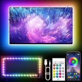 KANTUTOE TV için LED Işıklar, 45-75 inç TV'ler için 17 ft LED Işıklar, RGB TV Arka Aydınlatması, Müzik Senkronizasyonu Bluetooth APP ve Uzaktan Kumanda Şerit Işıkları Yatak Odası, Oyun, Ev Dekoru için