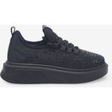 Kanuga Kadn Taşlı Yüksek Taban Sneaker Siyah RSL404