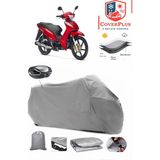 Kanuni Fox Branda Gri Arka Çanta Uyumlu(Topcase) Motosiket Brandası Motor Örtüsü Çadır Su Geçirmez Motosiklet Kılıfı Motor Brandası,lastikli,taşıma Torbalı