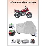 Kanuni Puma 150 Için Arka Çanta ve Kilit Uyumlu Gri Motosiklet Branda, Güvenli