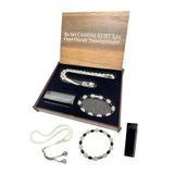 KANUNİ TESBİH Fosforlu 3 Lü Set Çakmak,Bileklik,Tesbih ,Kedi Gözü Tesbih, İsme Özel Ahşap Kutuda