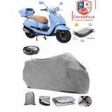 Kanuni Visal 125 Branda Gri Arka Çanta Uyumlu(Topcase) Motosiket Brandası Motor Örtüsü Çadır Su Geçirmez Motosiklet Kılıfı Motor Brandası,lastikli,taşıma Torbalı