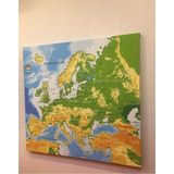 Kanvas Avrupa Haritası - Ev ve Ofis Dekorasyonu 70X70CM - Renkli