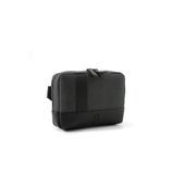 Kanvas Çapraz Çanta 26x18x6 cm, Suni Deri Detaylı, Fermuarlı, Tablet Bölmeli, Kalem Cepli, Ayarlanabilir Omuz Askılı Postacı Çantası (Füme-Siyah)