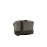 Kanvas Çapraz Çanta 26x18x6 cm, Suni Deri Detaylı, Fermuarlı, Tablet Bölmeli, Kalem Cepli, Ayarlanabilir Omuz Askılı Postacı Çantası (Gri-Acıkahve)