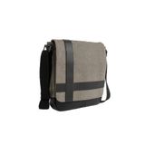 Kanvas Çapraz Çanta 26x29x7 cm, Kapaklı Messenger Omuz Çantası, Ön ve Arka Fermuarlı Cepli, Telefon/Not Defteri Hızlı Erişim Gözü, Ayarlanabilir Askılı Postacı Çantası (Gri)