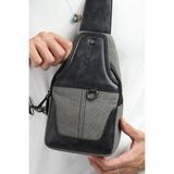 Kanvas Çok Bölmeli Günlük Çapraz Askılı Omuz Çantası - Antrasit - Boy 26 cm En 14 cm Derinlik 6 cm