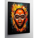 Kanvas Tablo Afrika Maskesi Deseni