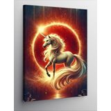 Kanvas Tablo Altın Işıklı Unicorn