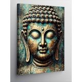 Kanvas Tablo Altın Renkli Buda Yüzü, 100 x 140
