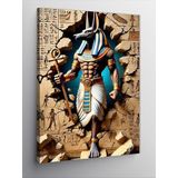 Kanvas Tablo Antik Mısır Tanrısı Anubis Kabartması, 70 x 100