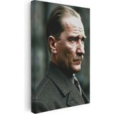 Kanvas Tablo Atatürk Asil Duruş Palto Atatürk Tablosu Ev Ofis Duvar Dekoru - 100 x 150