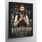 Kanvas Tablo Barber Shop ve Retro Berber Posteri, 70 x 100