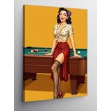 Kanvas Tablo Bilardo Masasında Kadın, 100 x 140 CNVSDKEY141340
