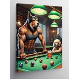 Kanvas Tablo Bilardo Masasında Köpekler, 70 x 100 CNVSDKEY136836