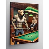 Kanvas Tablo Bilardo Masasında Köpekler, 70 x 100 CNVSDKEY136982