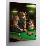 Kanvas Tablo Bilardo Masasında Köpekler, 70 x 100 CNVSDKEY139862